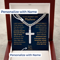 Thumbnail for Son, Believe - Cuban Chain Cross Necklace w/ Personalized Message Card