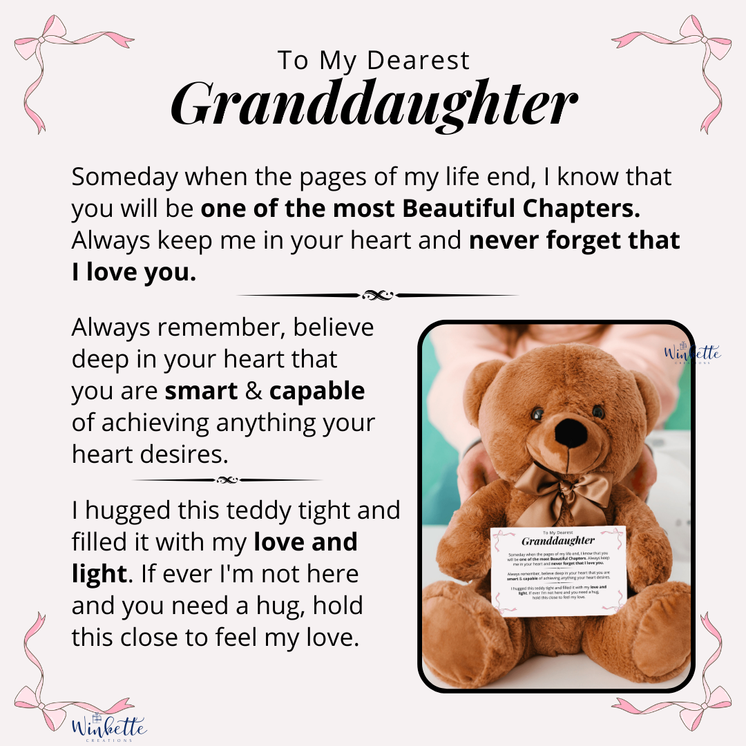 Granddaughter, Never Forget - Teddy Bear with Canvas Message Card (GD81)