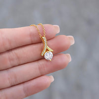 Thumbnail for Close-up of the Alluring Beauty Necklace featuring a sparkling cubic zirconia pendant.