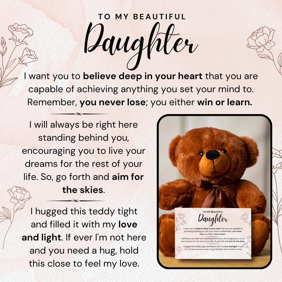 Daughter, Aim For The Skies - Teddy Bear With Canvas (D15)