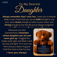 Thumbnail for [Almost Sold Out!] Daughter, Always Remember - Teddy Bear with Canvas Message Card (D11)