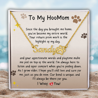 Thumbnail for Dog Mom - You Are My Entire World - Pawprint Name Necklace