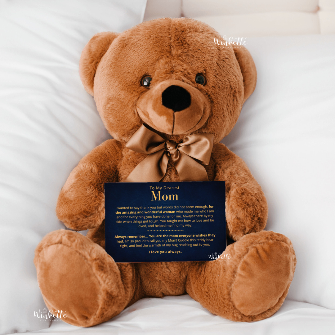 Amazing Mom Teddy Bear with Canvas Message Card MM2 Winkette Creations