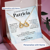 Thumbnail for Mom, Proud Of You - Infinity Hearts Necklace With Personalized Message Card (MM3-P)