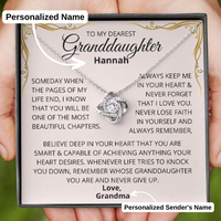Thumbnail for Granddaughter, Never Lose Faith - Love Knot Necklace W/ Personalized Message Card