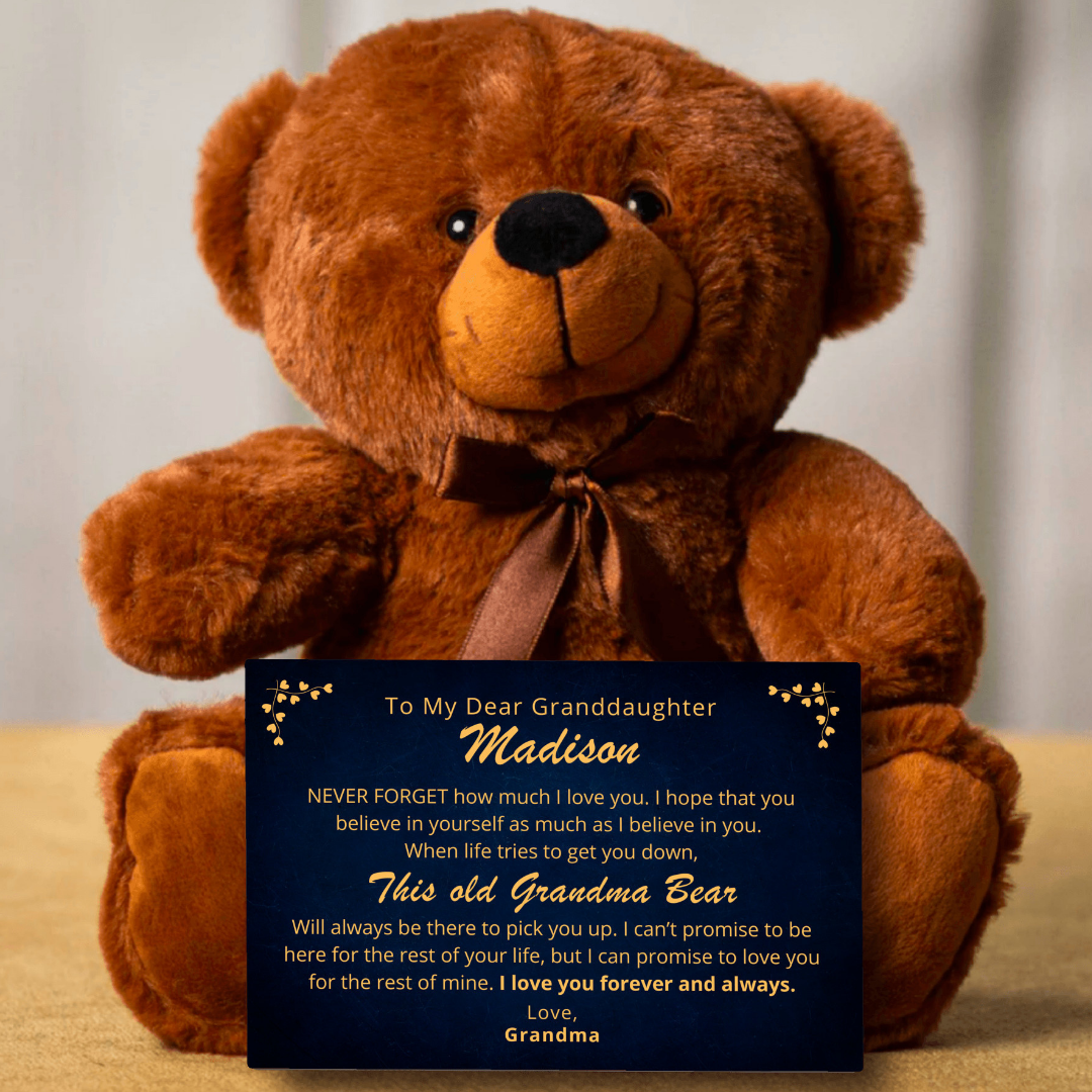 Granddaughter, Believe In Yourself - Teddy Bear With Personalized Canvas (GD84-P)