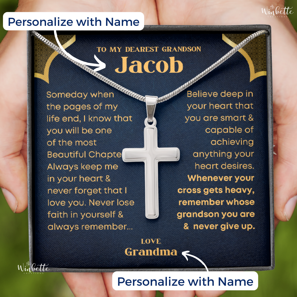 Grandson, Never Lose Faith - With Personalized Message Card (GS41-P)