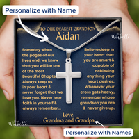 Thumbnail for Grandson, Never Lose Faith - Cross Necklace w/ Personalized Message Card (GS37-P)