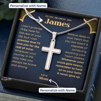 Thumbnail for Son, Faith - Cross Necklace with Personalized Message Card (S42-P)