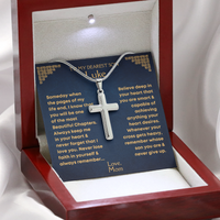 Thumbnail for Son, Never Lose Faith - Cross Necklace W/ Personalized Message Card