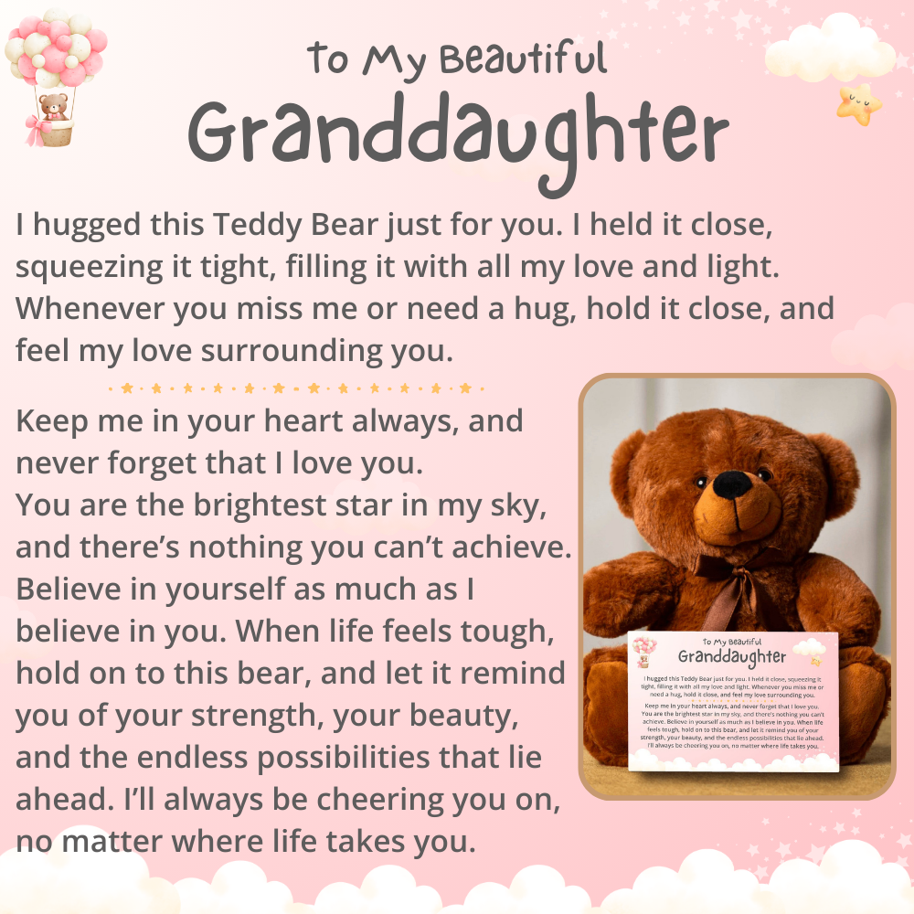 Granddaughter, Brightest Star - Teddy Bear with Canvas (GD89)