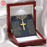 Thumbnail for To My Grandson, Cross Necklace with Message Card Gift Set (GS113)