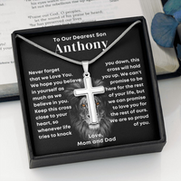 Thumbnail for [ALMOST SOLD OUT] Son, Never Forget - Cross Necklace w/ Personalized Message Card