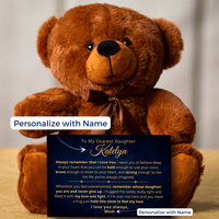Thumbnail for Daughter, Always Remember - Teddy Bear with Personalized Canvas Message Card (D11-P)