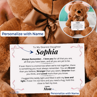 Thumbnail for Daughter, Always Remember - Teddy Bear with Personalized Canvas Message Card (D12-P)