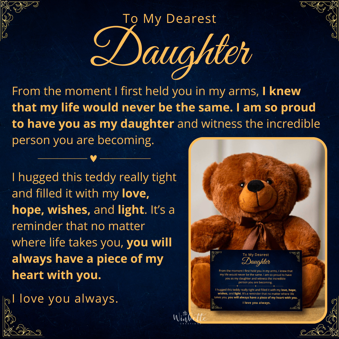 Daughter, Piece Of My Heart - Teddy Bear with Canvas (D21)