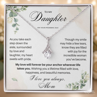 Thumbnail for Heartfelt wedding day message card included with a meaningful daughter wedding gift necklace from mom