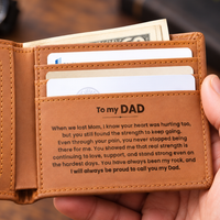 Thumbnail for To My Dad, You Are My Rock - Leather Wallet (DAD07)