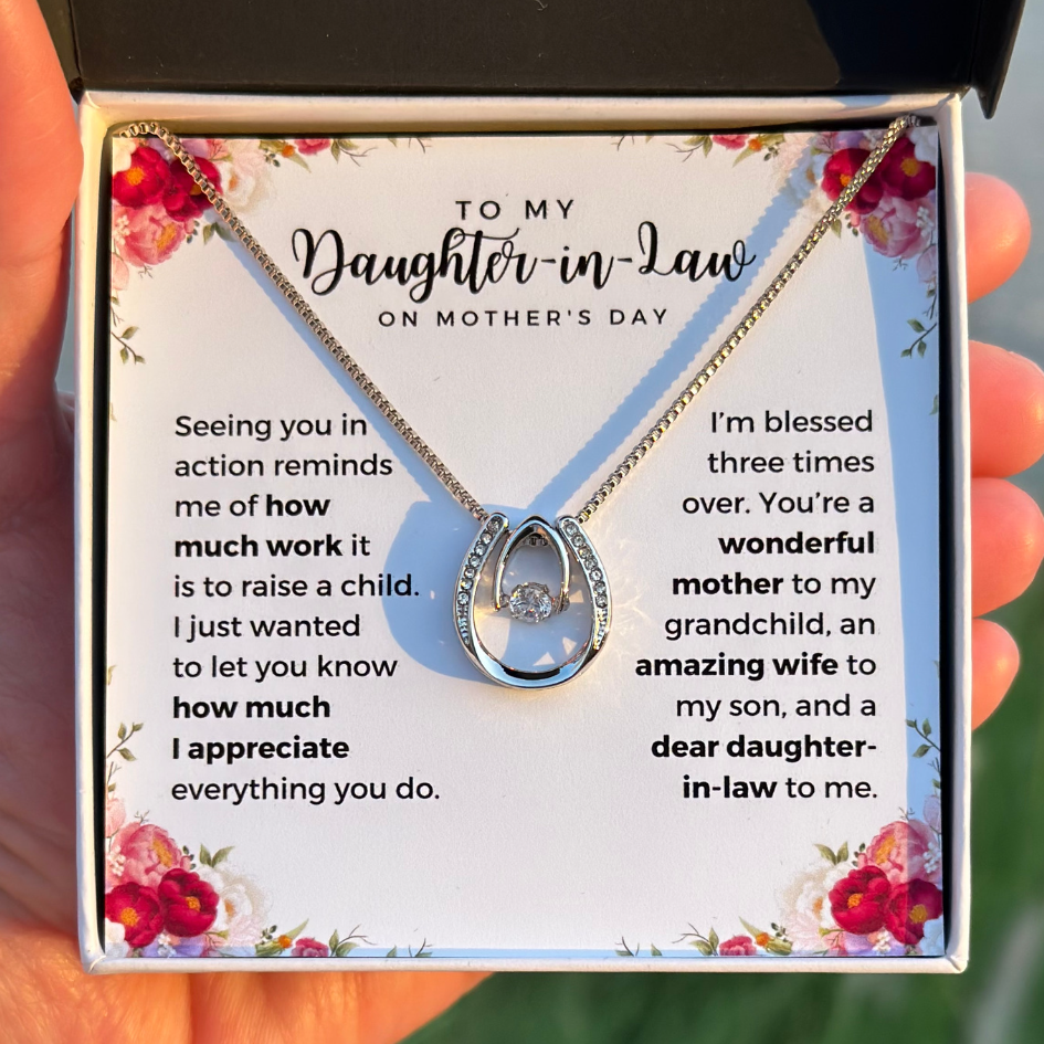 To My Daughter-In-Law - Lucky Horseshoe Necklace