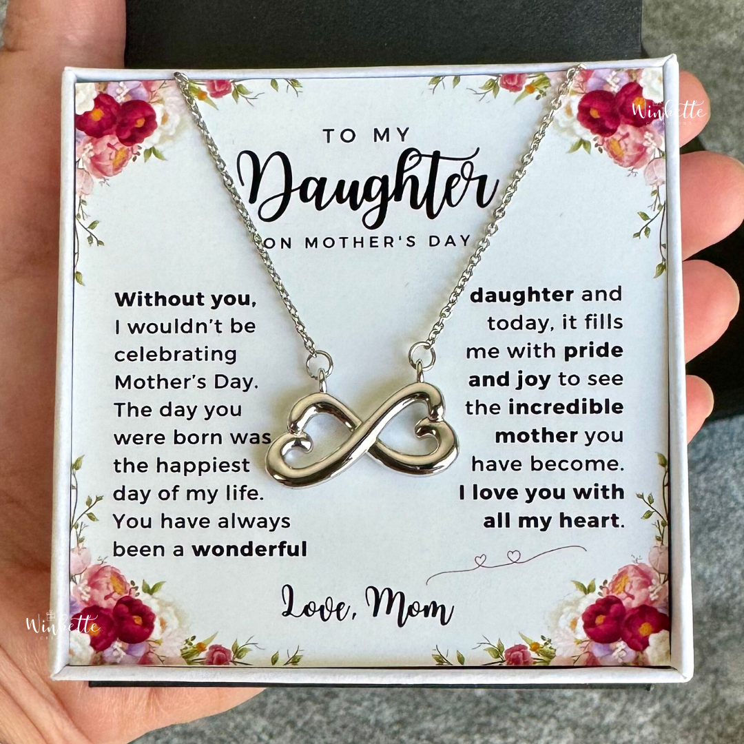 [ALMOST SOLD OUT!] To My Daughter On Mother's Day - Infinity Hearts Necklace (D-MD1)
