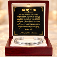 Thumbnail for To My Man - Custom Engraved Cuff Bracelet Gift Set (M4)