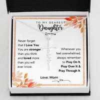 Thumbnail for To My Daughter, Whenever You Feel Overwhelmed - Faith Cross Necklace W/ Personalized Message Card