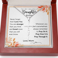 Thumbnail for To My Daughter, Whenever You Feel Overwhelmed - Faith Cross Necklace W/ Personalized Message Card