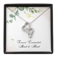 Thumbnail for Forever Connected mother daughter intertwined heart necklace with message card