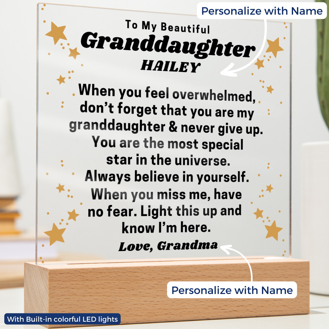 Granddaughter's Guiding Light - Night Light Acrylic Plaque