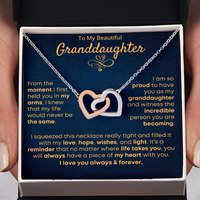 Thumbnail for Granddaughter, Piece Of My Heart - Interlocking Hearts Necklace (GD101)