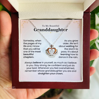 Thumbnail for Granddaughter, Believe - Crown Pendant Necklace (GD109)
