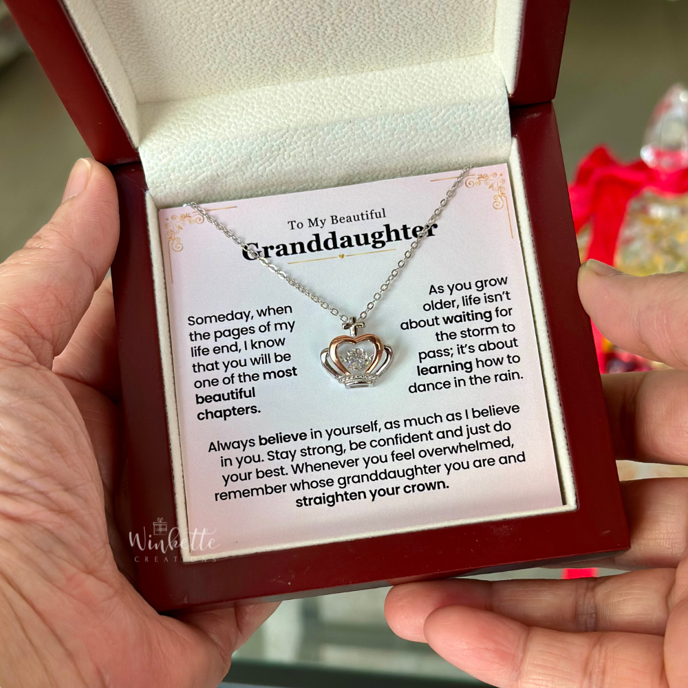 Granddaughter, Believe - Crown Pendant Necklace (GD109)