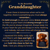 Thumbnail for Message to granddaughter with teddy bear and text on a dark background