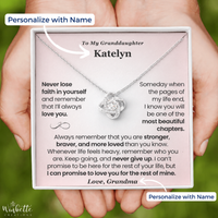 Thumbnail for To My Granddaughter, Never Lose Faith - Love Knot Necklace - Personalized (GD124-P)