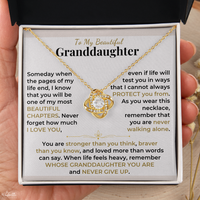 Thumbnail for Granddaughter, My Most Beautiful Chapter - Love Knot Necklace Gift Set (GD130)