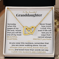 Thumbnail for To My Granddaughter - Interlocking Gold Hearts Necklace Gift Set (GD132)