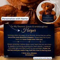 Thumbnail for Great-Granddaughter, Never Forget - Teddy Bear with Personalized Canvas (G-GD79-P)