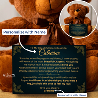 Thumbnail for [Almost Sold Out!] Granddaughter, Never Forget - Teddy Bear with Personalized Canvas (GD88-P)