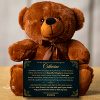 Thumbnail for [Almost Sold Out!] Granddaughter, Never Forget - Teddy Bear with Personalized Canvas (GD88-P)