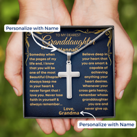 Thumbnail for Granddaughter, Never Give Up - Cross Necklace With Personalized Message Card (GD98-P)