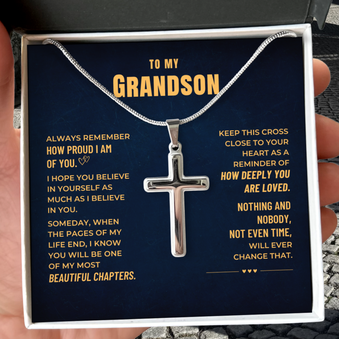 Grandson, I Believe In You - Cross Necklace (GS106)