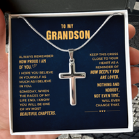 Thumbnail for Grandson, I Believe In You - Cross Necklace (GS106)
