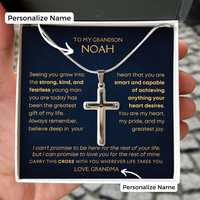 Thumbnail for To My Grandson, Greatest Gift Of My Life - Cross Necklace - Personalized (GS109-P)