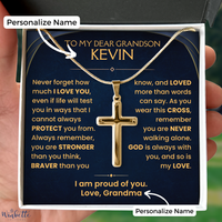 Thumbnail for To My Grandson, Cross Necklace with Personalize Message Card Gift Set (GS111-P)