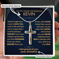 Thumbnail for To My Grandson, Cross Necklace with Personalize Message Card Gift Set (GS111-P)