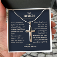 Thumbnail for To My Grandson, Brave and Strong - Cross Necklace (GS110)