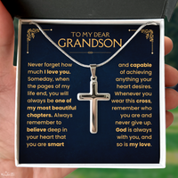 Thumbnail for To My Grandson, Cross Necklace with Message Card Gift Set (GS113)