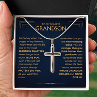 Thumbnail for To My Grandson, My Most Beautiful Chapters - Cross Necklace Gift Set (GS115)