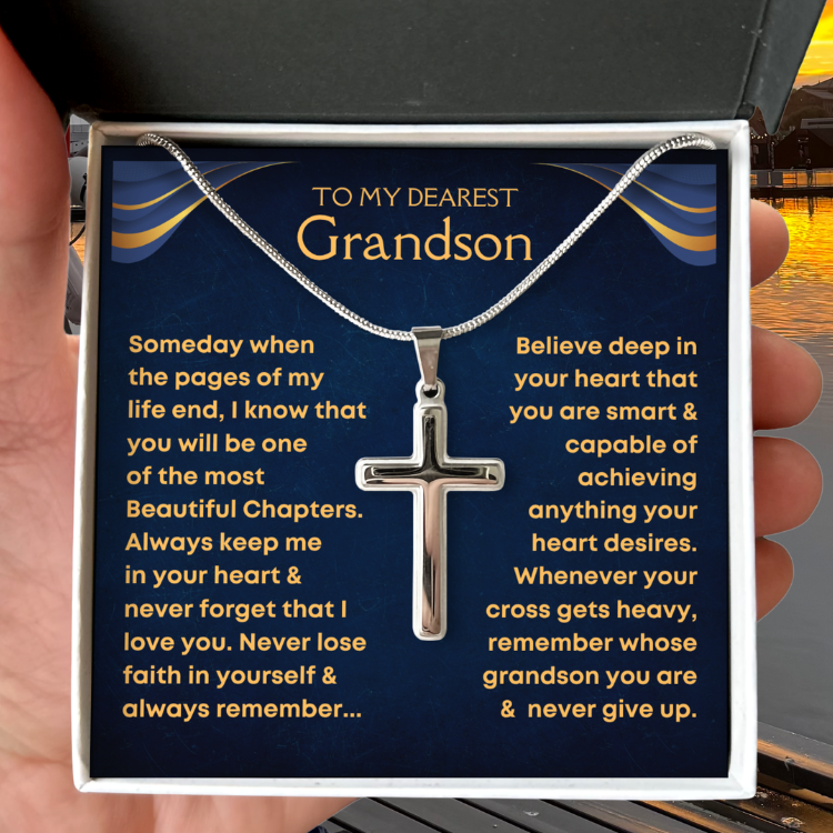 Grandson, Never Lose Faith - Cross Necklace (GS34)