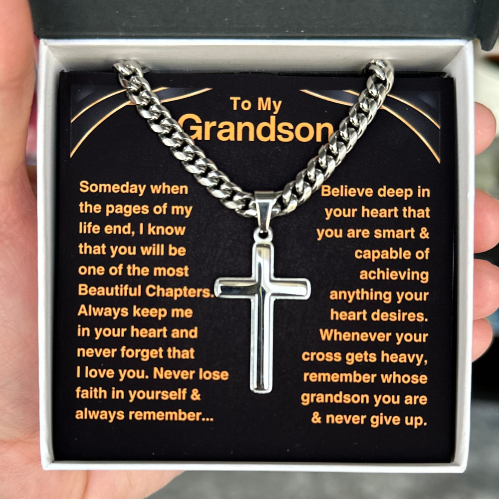 [ALMOST SOLD OUT!] Grandson, Never Give Up - Cross Chain Necklace (GS51-UGC)